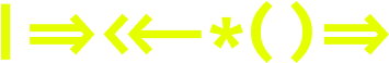 Gelbe Symbole und Pfeile